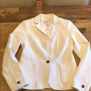 Banana republic white blazer w/ tan collar detail